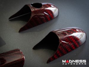 FIAT 500 Exterior Door Handle Kit - Carbon Fiber - Red Candy